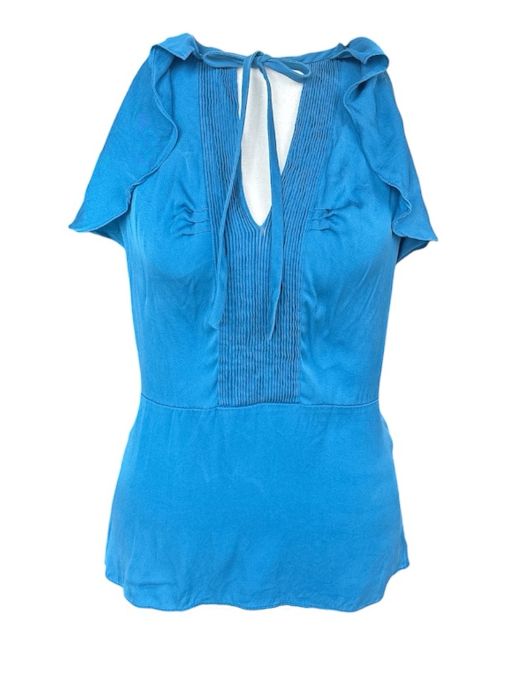 Diane Von Furstenberg Berit Silk Blouse Blue 2